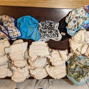 Cloth-eeze organic fitted cloth diaper and PUL cover lot